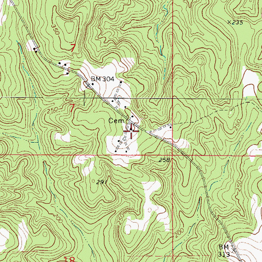 Topographic Map of Rocky Mountain Church, AL