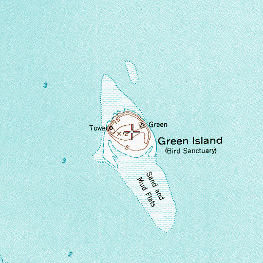 Topographic Map of Green Island, TX