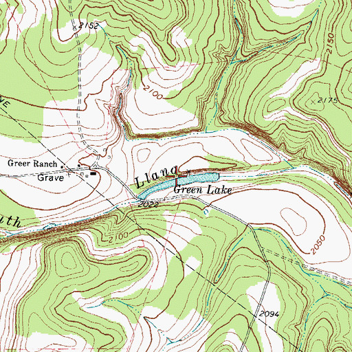 Topographic Map of Green Lake, TX
