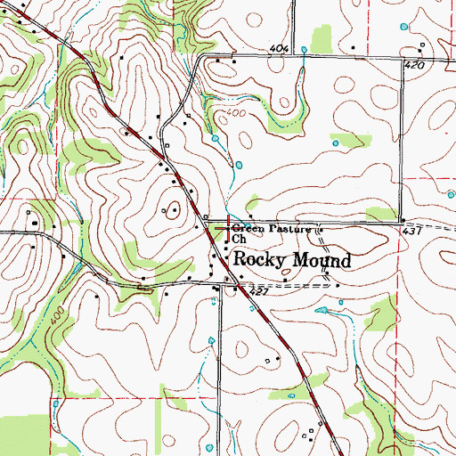 Topographic Map of Green Pasture Church, TX