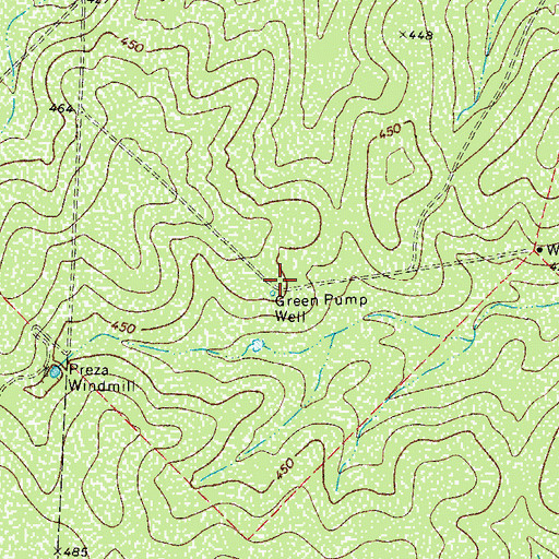 Topographic Map of Green Pump Well, TX