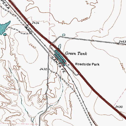 Topographic Map of Green Tank, TX