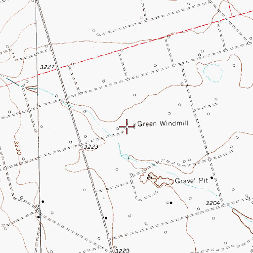 Topographic Map of Green Windmill, TX