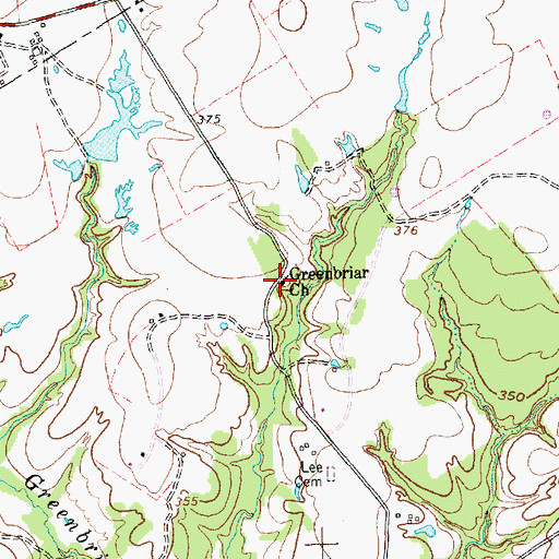 Topographic Map of Greenbriar Church, TX