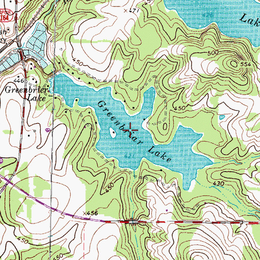 Topographic Map of Greenbriar Lake, TX