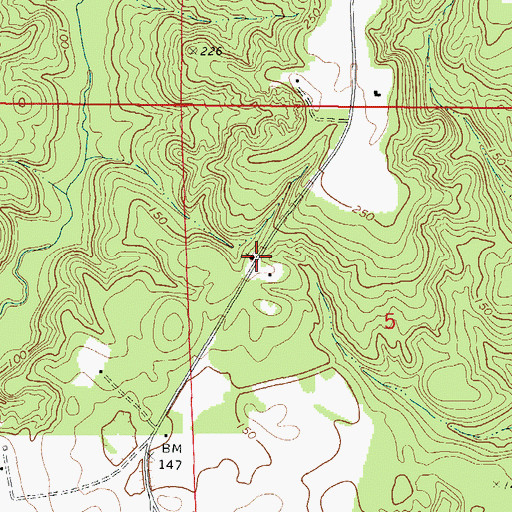 Topographic Map of Saint Johns Church, AL