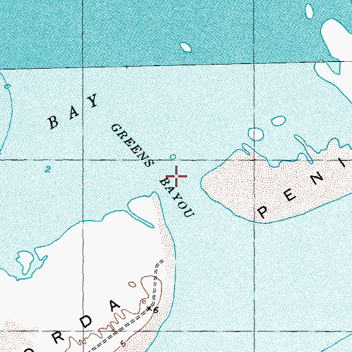 Topographic Map of Greens Bayou, TX