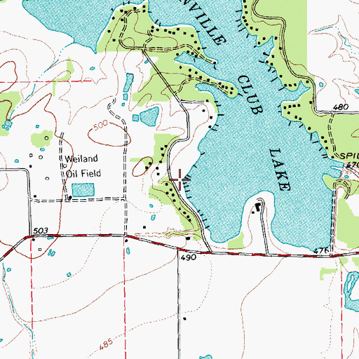 Topographic Map of Greenville Club Lake, TX
