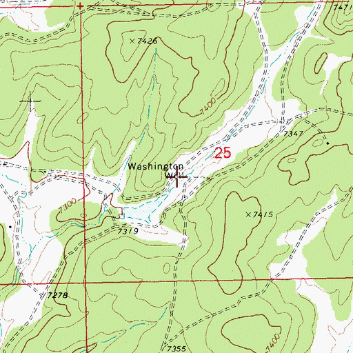 Topographic Map of Washington Well, AZ