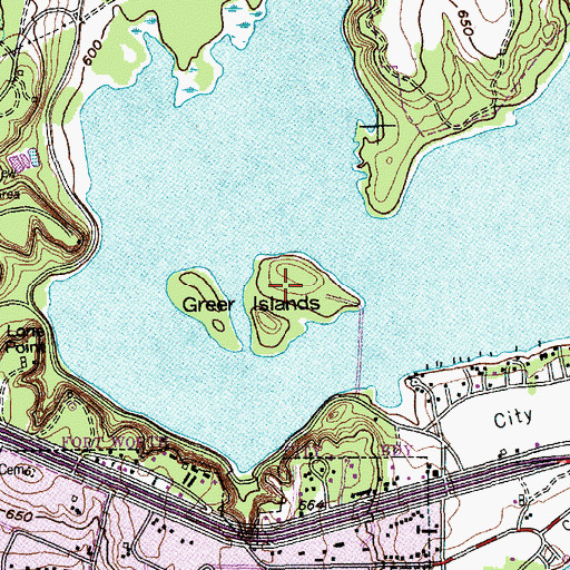 Topographic Map of Greer Island, TX