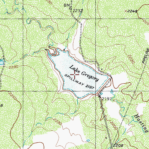 Topographic Map of Lake Gregory, TX
