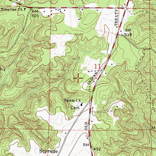 Topographic Map of Salem Cemetery, AL