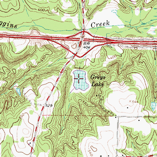 Topographic Map of Greys Lake, TX