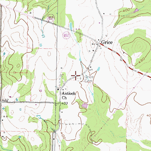 Topographic Map of Grice Cemetery, TX