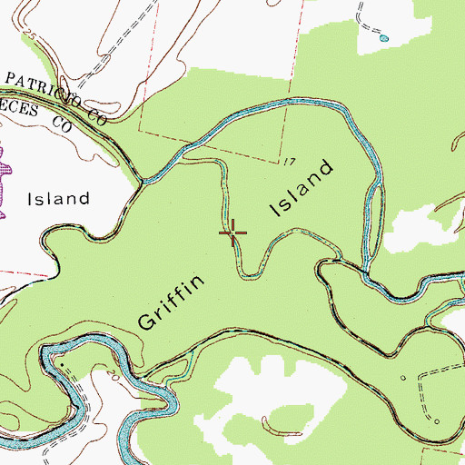 Topographic Map of Griffin Island, TX