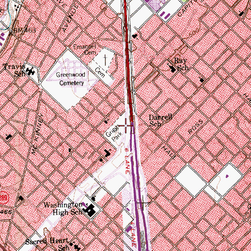 Topographic Map of Griggs Park, TX