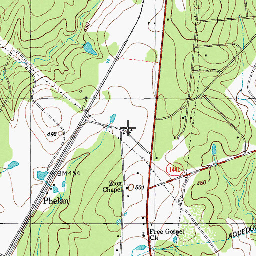 Topographic Map of Grimes School, TX
