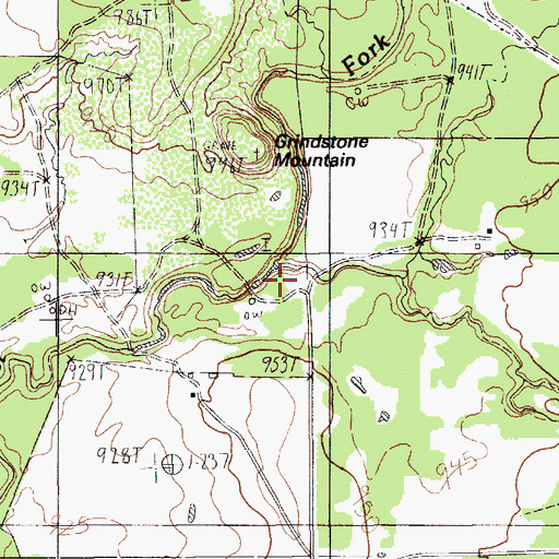 Topographic Map of Grindstone Creek, TX