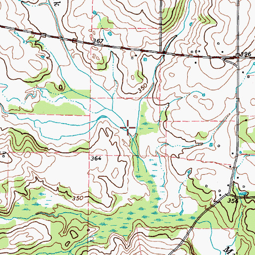 Topographic Map of Grissom Creek, TX