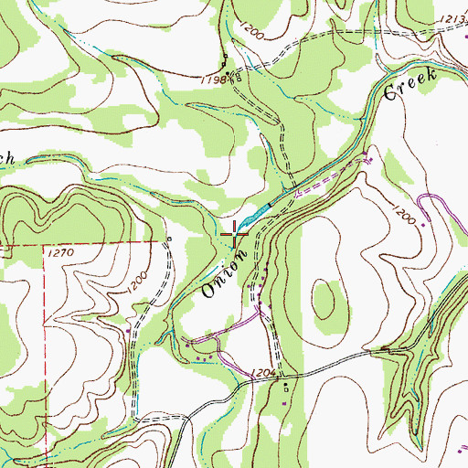 Topographic Map of Grooms Branch, TX