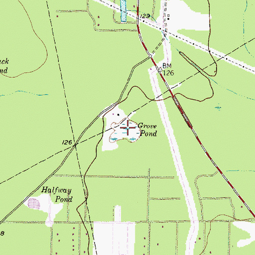 Topographic Map of Grove Pond, TX