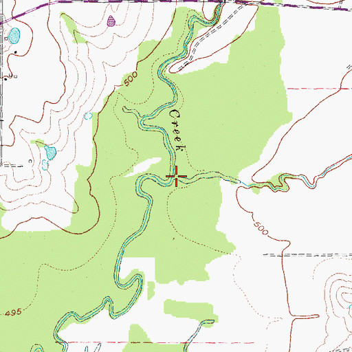Topographic Map of Groves Creek, TX