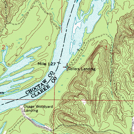 Topographic Map of Sellers Bar, AL