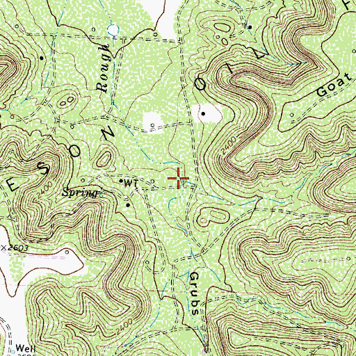 Topographic Map of Grubs Canyon, TX