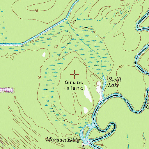 Topographic Map of Grubs Island, TX