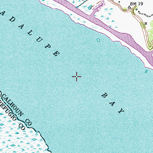 Topographic Map of Guadalupe Bay, TX