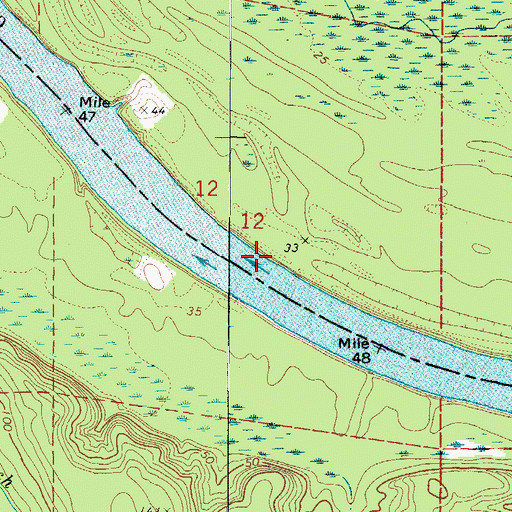 Topographic Map of Shackleford Bar, AL