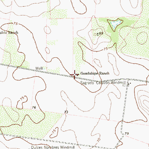 Topographic Map of Guadalupe Ranch, TX