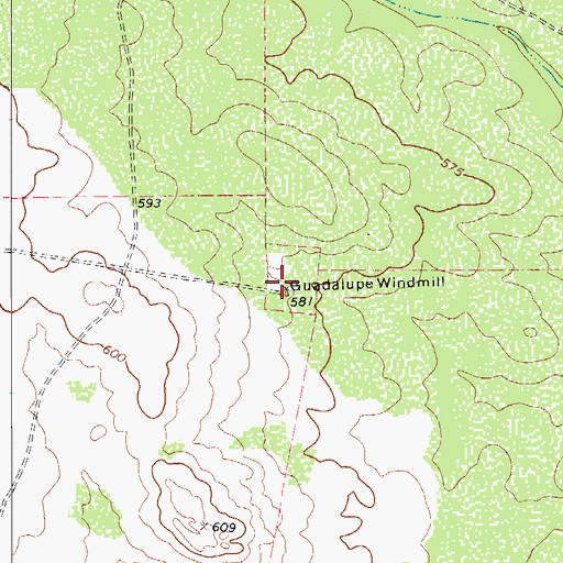 Topographic Map of Guadalupe Windmill, TX