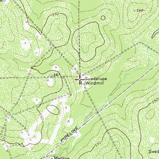 Topographic Map of Guadalupe Windmill, TX