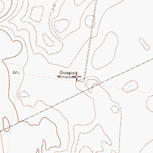 Topographic Map of Guagial Windmill, TX