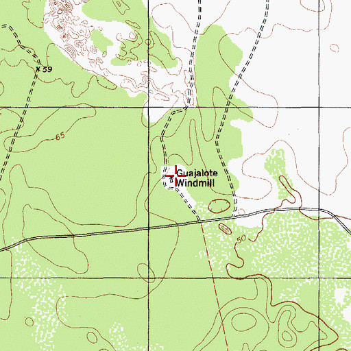 Topographic Map of Guajalote Windmill, TX