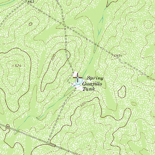 Topographic Map of Guajillo Tank, TX