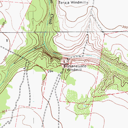 Topographic Map of Guanajuato Windmill, TX