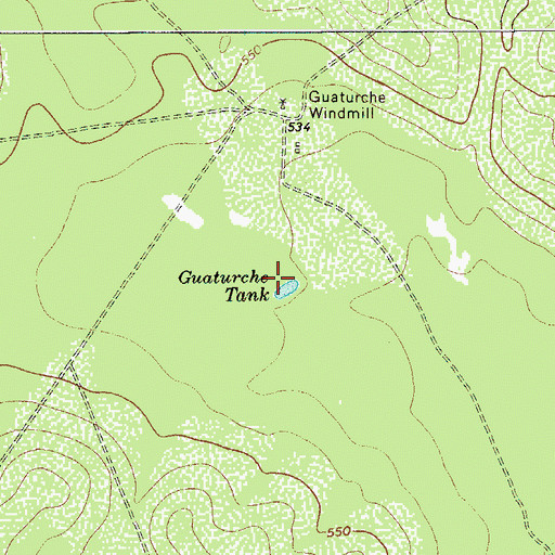 Topographic Map of Guaturche Tank, TX