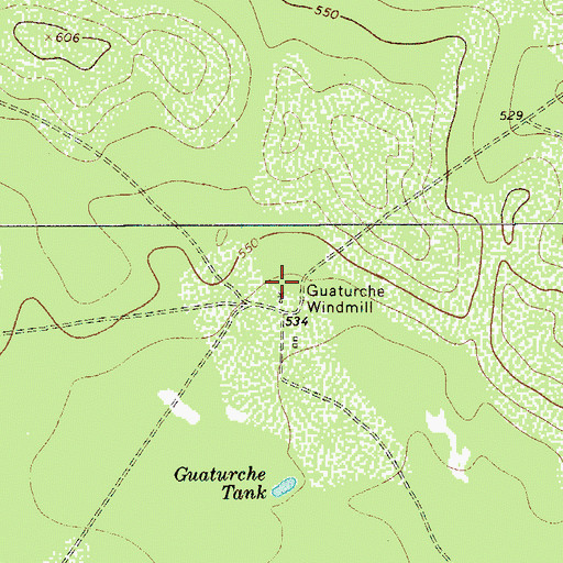 Topographic Map of Guaturche Windmill, TX