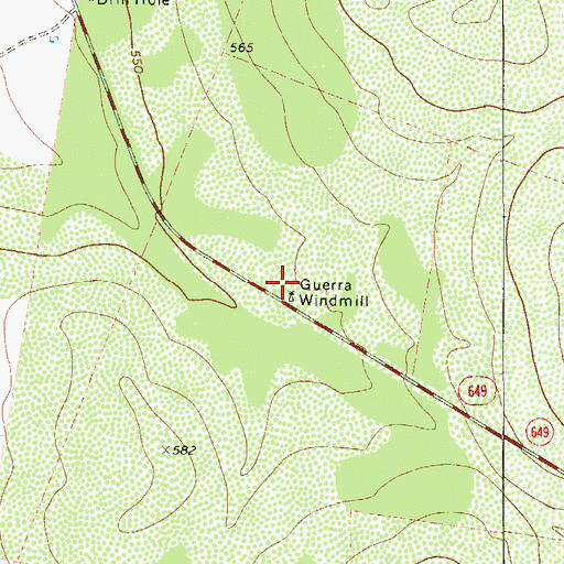 Topographic Map of Guerra Windmill, TX