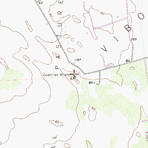 Topographic Map of Guerritas Windmill, TX