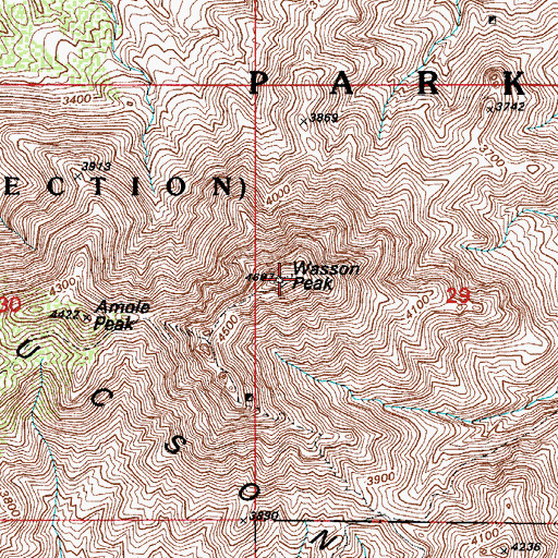 Topographic Map of Wasson Peak, AZ
