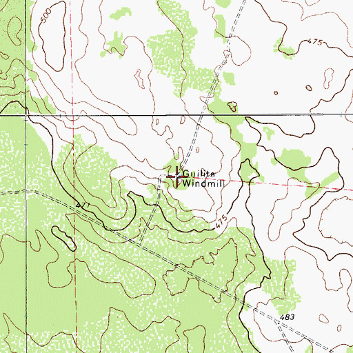 Topographic Map of Guilita Windmill, TX