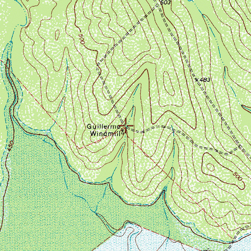Topographic Map of Guillermo Windmill, TX