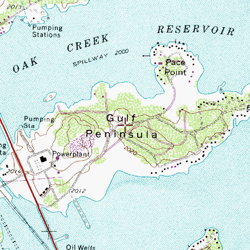 Topographic Map of Gulf Peninsula, TX