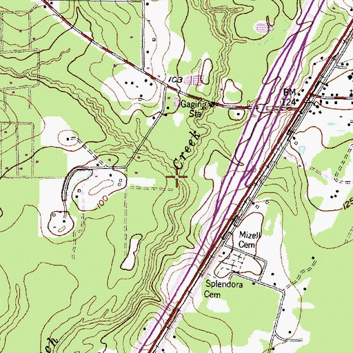 Topographic Map of Gulley Branch, TX