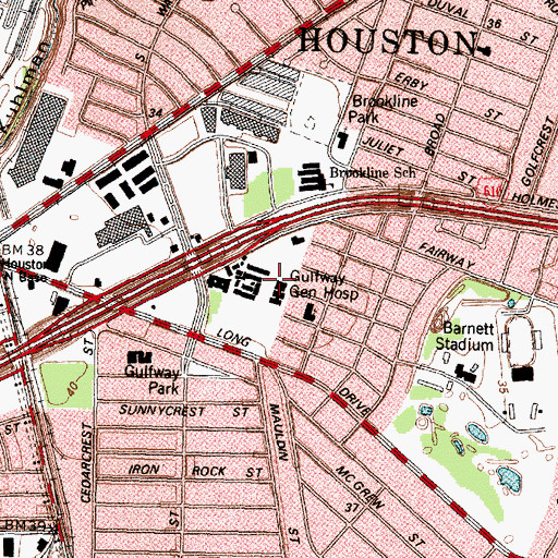 Topographic Map of Gullway General Hospital, TX