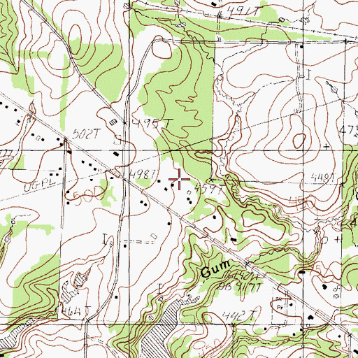 Topographic Map of Gum Creek School, TX