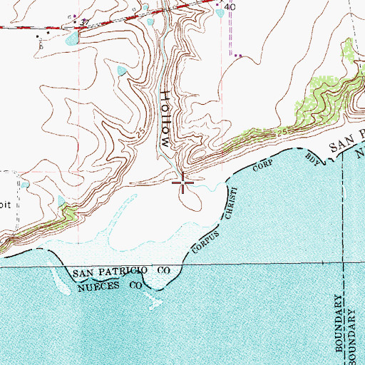 Topographic Map of Gum Hollow, TX